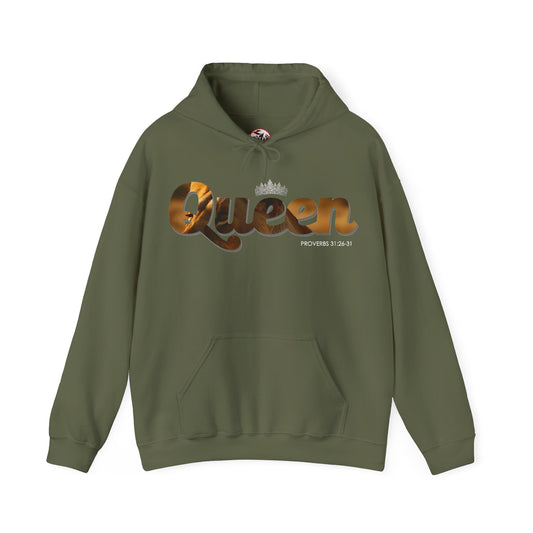 "I am Queen" Womens Affirmation Heavy Blendâ„¢ Hooded Sweatshirt