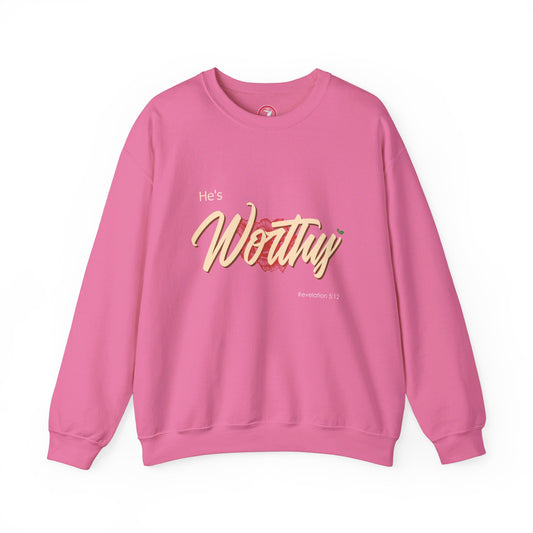 He's Worthy Unisex Heavy Blend™ Crewneck Sweatshirt