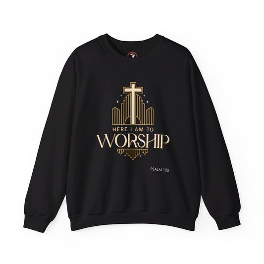 Here I Am To Worship Unisex Heavy Blend™ Crewneck Sweatshirt