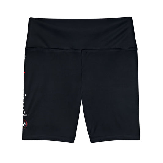 'Be Inspired' Side Script High-Waist Fitness Biker Shorts