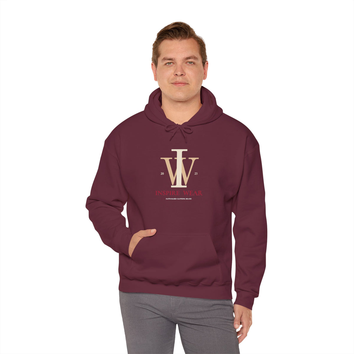Inspire Wear IW Monogram Logo Pullover Hoodie
