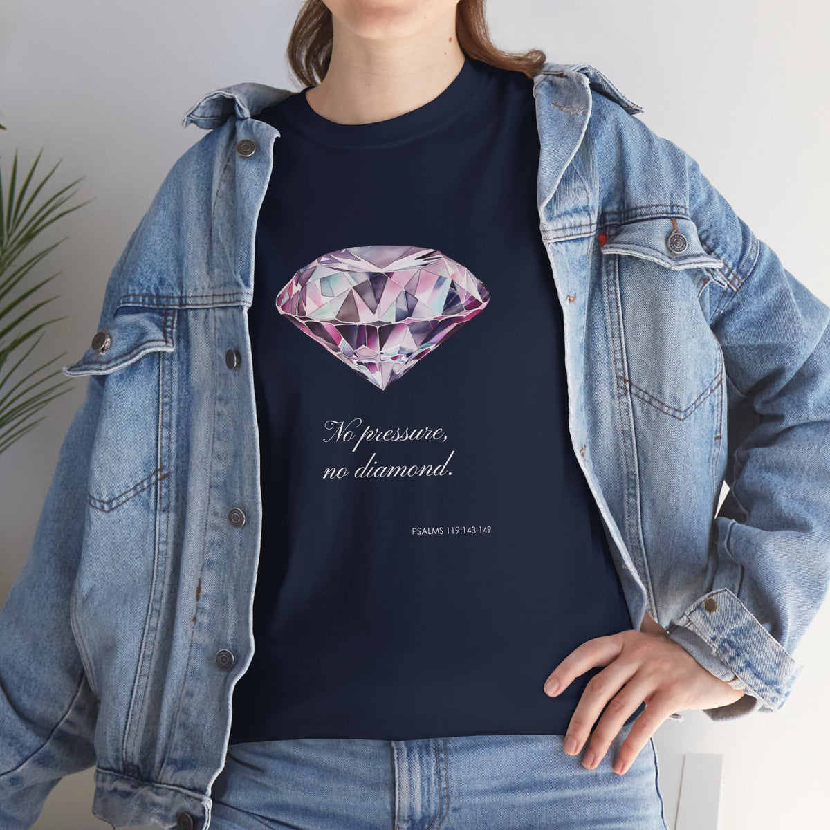 "No Pressure, No Diamond" Women's Inspirational Graphic T-Shirt