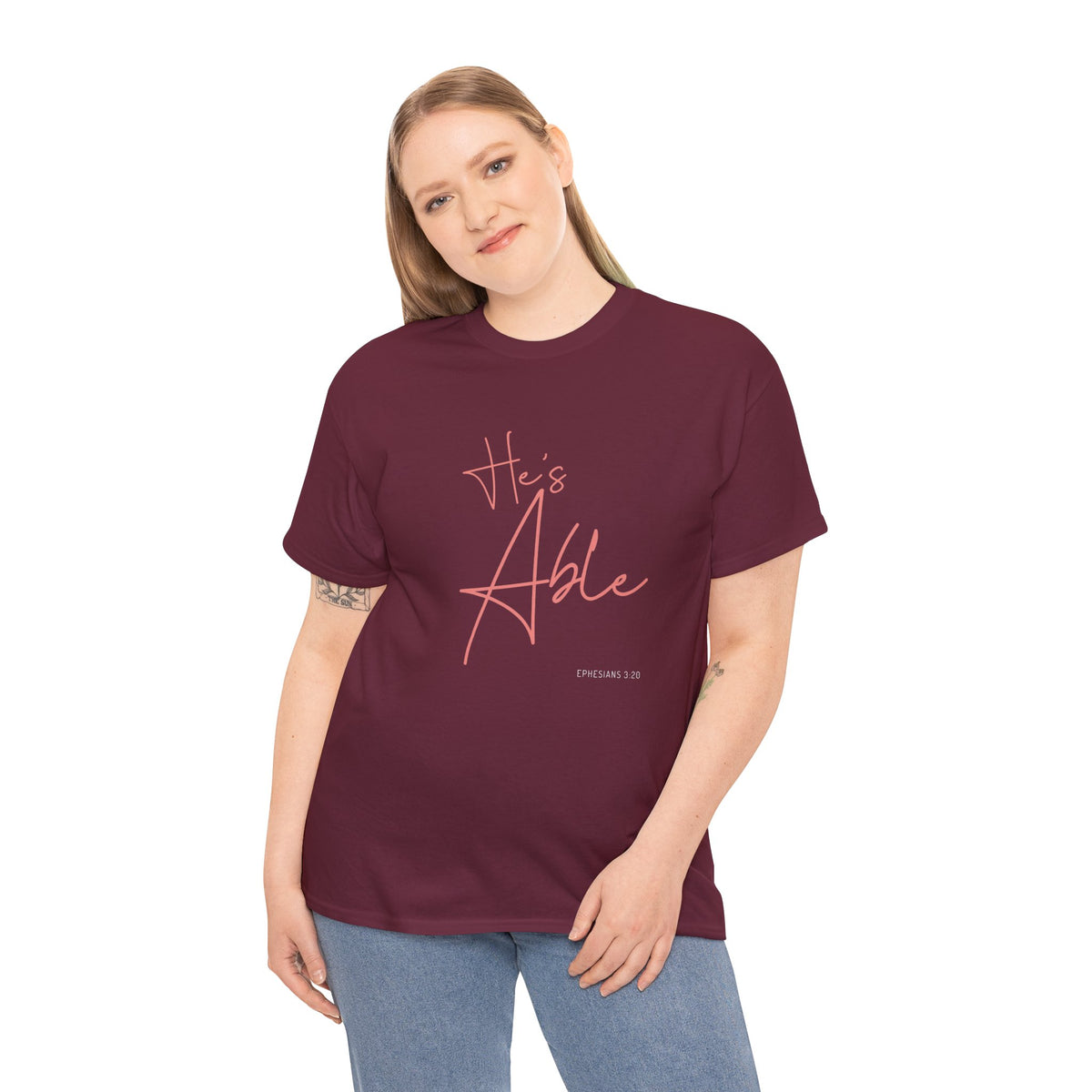"He's Able" Women's Inspirational T-Shirt