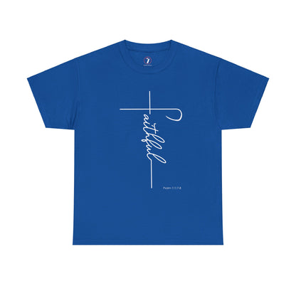 Faithful Fancy Script Unisex Heavy Cotton Tee
