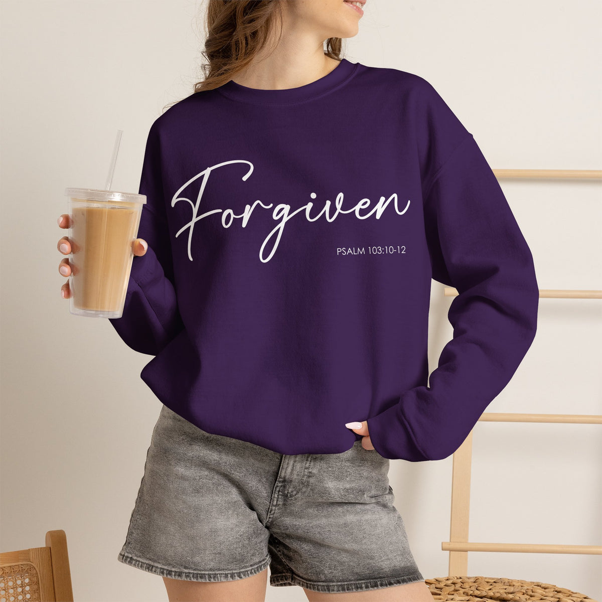 "Forgiven" Inspirational Pullover Crewneck Sweatshirt