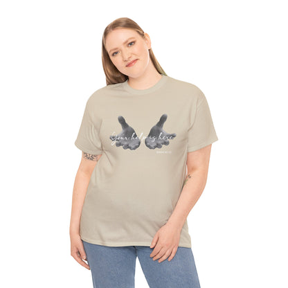 "Your Help Is Here" Women's Crewneck Graphic T-Shirt