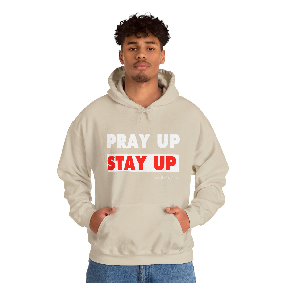 Pray Up Stay Up Hoodie - Inspirational Unisex Hooded Sweatshirt