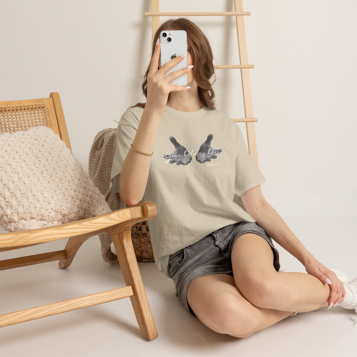 "Your Help Is Here" Women's Crewneck Graphic T-Shirt
