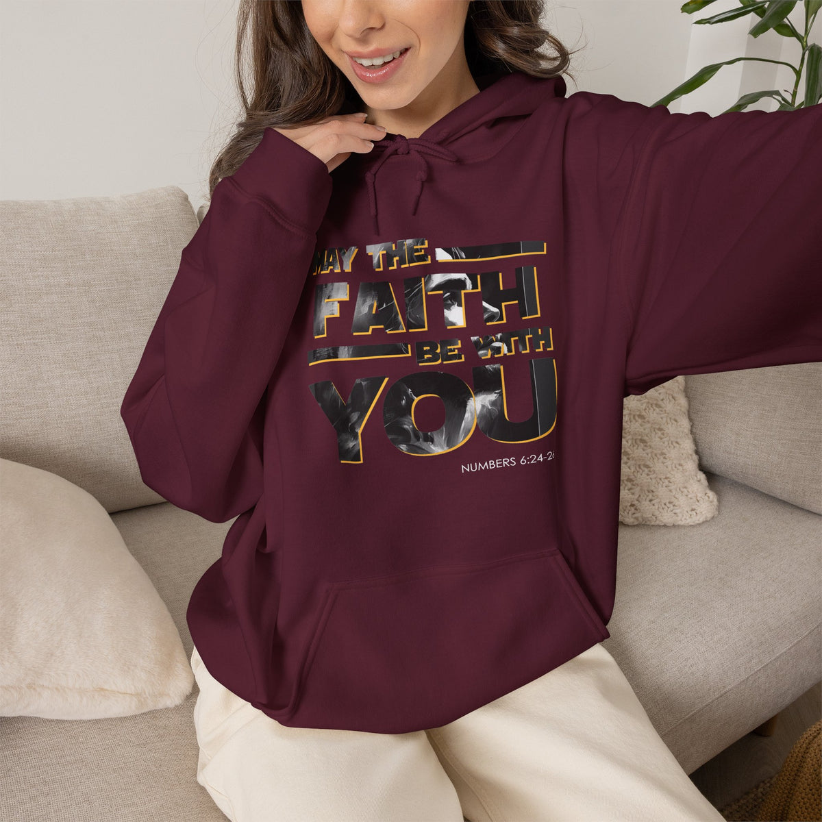 "May the Faith Be With You" Inspirational Pullover Hoodie