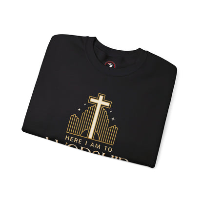 Here I Am To Worship Unisex Heavy Blend™ Crewneck Sweatshirt