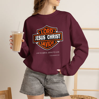 "Jesus Christ Lord and Savior" Motivational Crewneck Sweatshirt