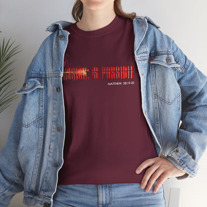 The Mission is Possible Motivational Unisex Graphic T-Shirt