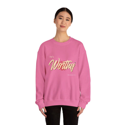 He's Worthy Unisex Heavy Blend™ Crewneck Sweatshirt