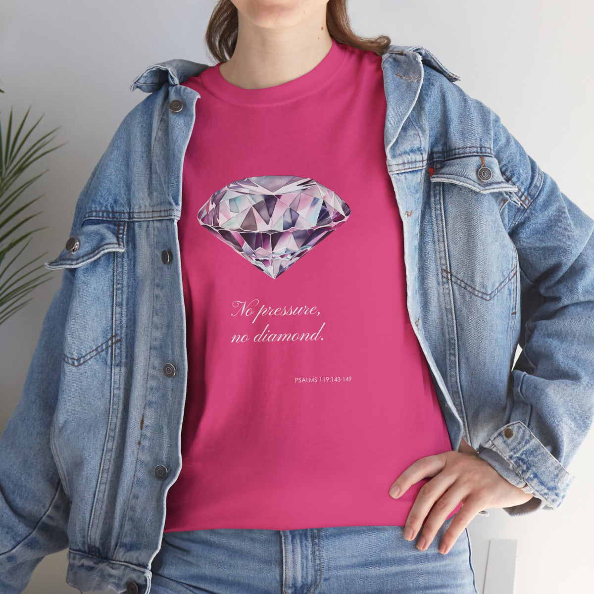 "No Pressure, No Diamond" Women's Inspirational Graphic T-Shirt