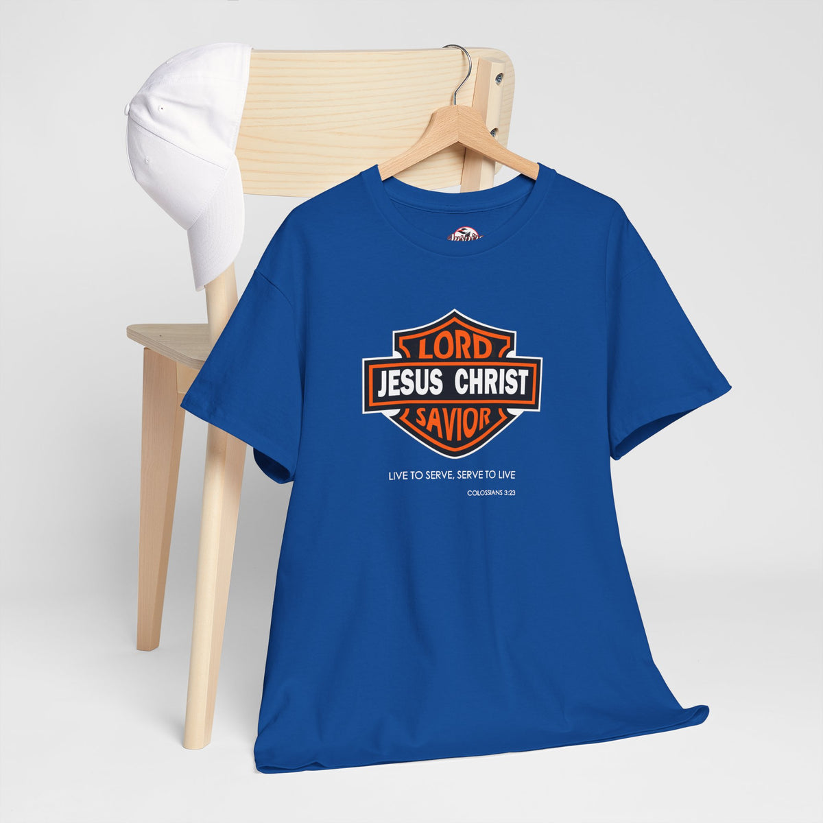 "Jesus Christ Lord and Savior" Motivational Crewneck Graphic T‑Shirt