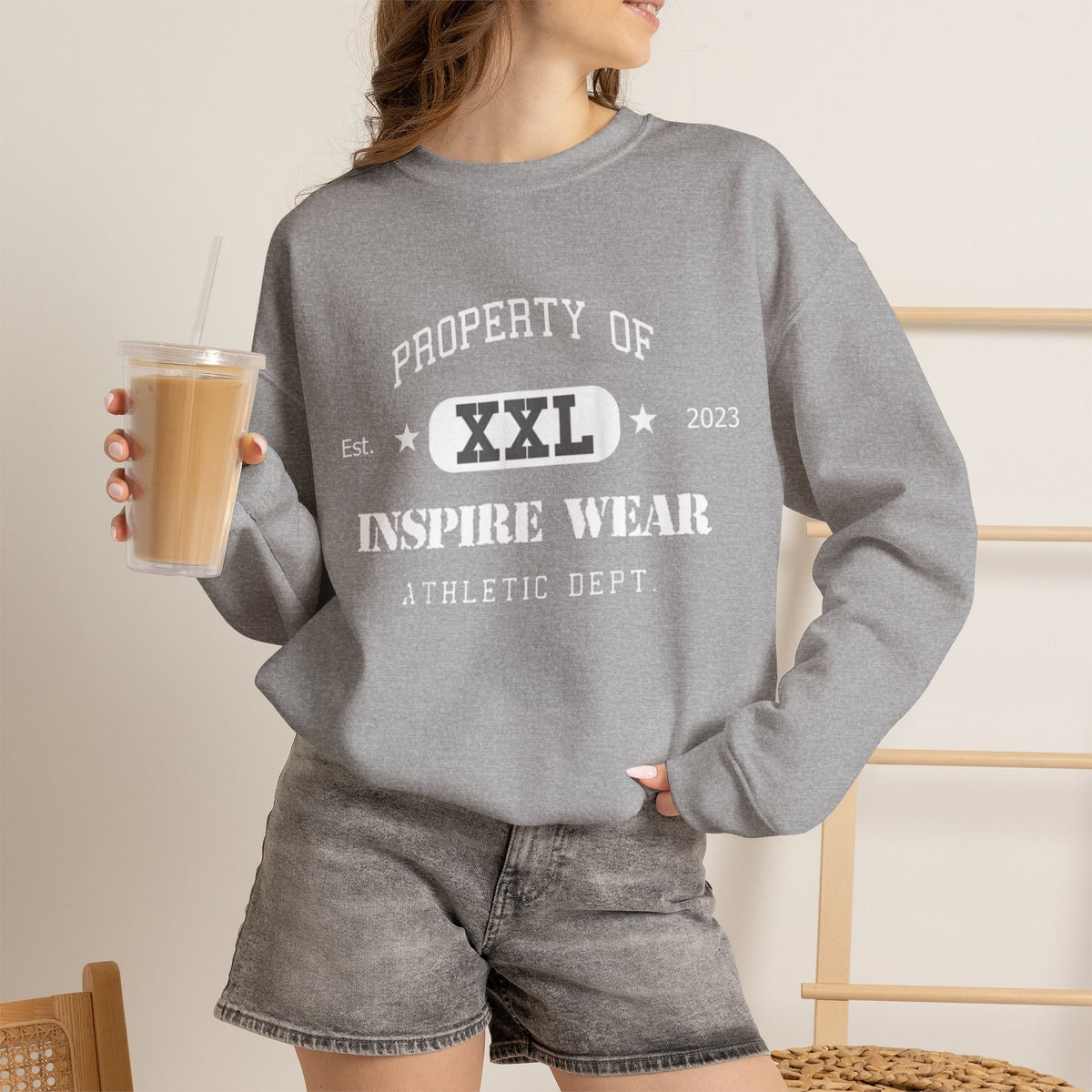 "Property of Inspire Wear" Athletic Crewneck Sweatshirt