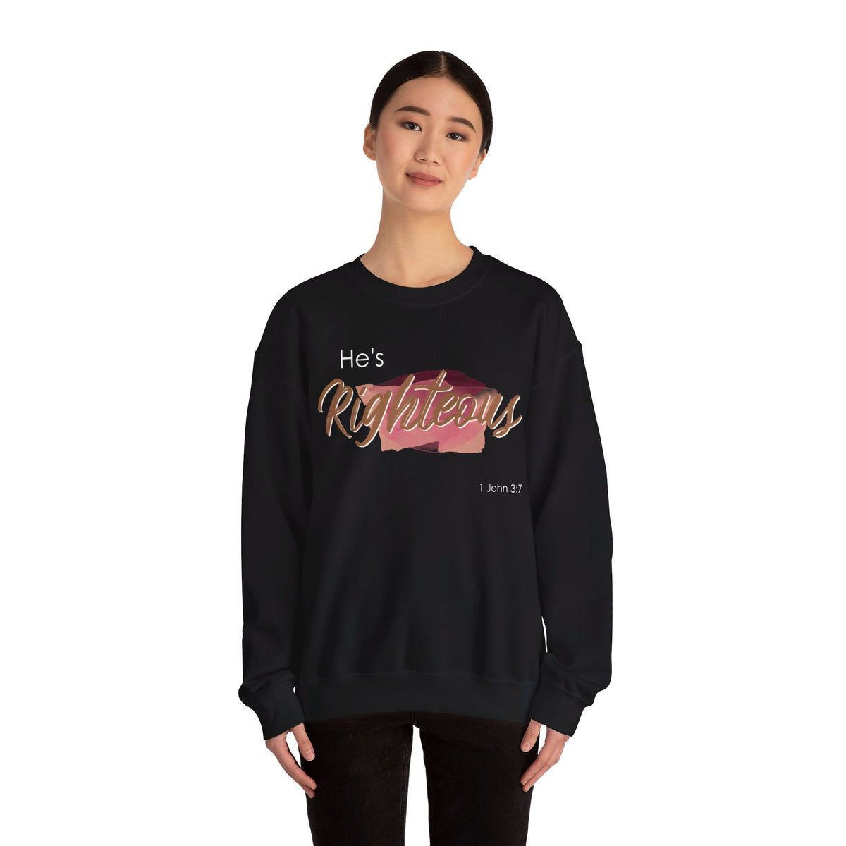 He's Righteous Unisex Heavy Blend™ Crewneck Sweatshirt