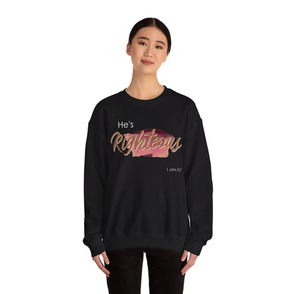 He's Righteous Unisex Heavy Blend™ Crewneck Sweatshirt