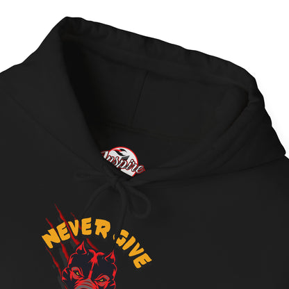 "Never Give Up" Hoodie Men's Motivational Graphic Hooded Sweatshirt