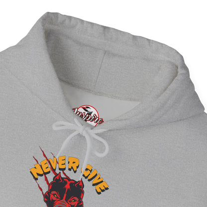 "Never Give Up" Hoodie Men's Motivational Graphic Hooded Sweatshirt
