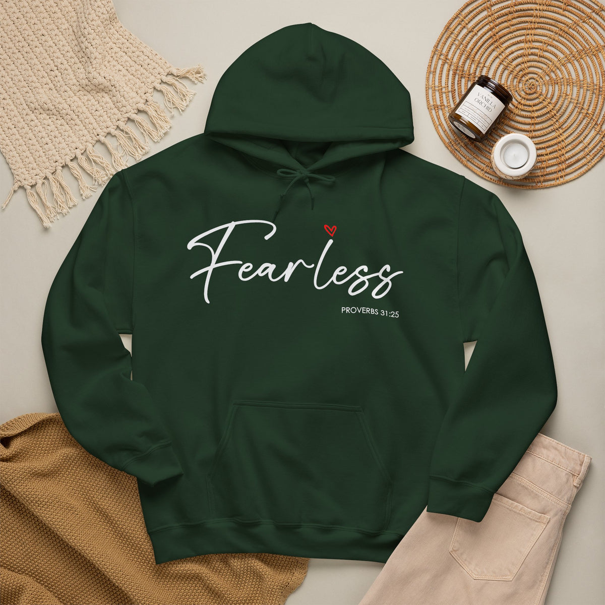 "Fearless" Inspirational Pullover Hoodie