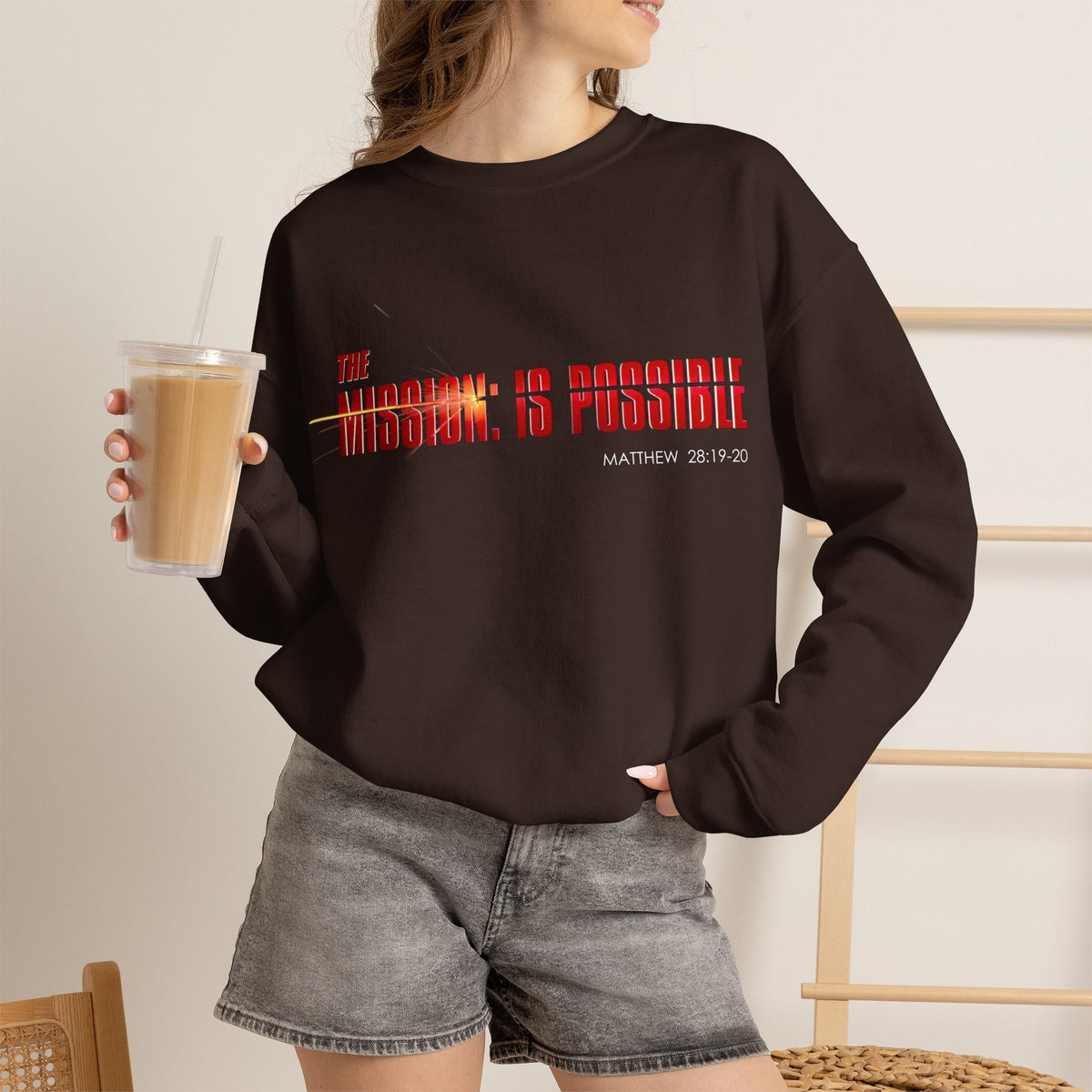 "The Mission is Possible" Motivational Crewneck Sweatshirt