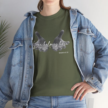 "Your Help Is Here" Women's Crewneck Graphic T-Shirt