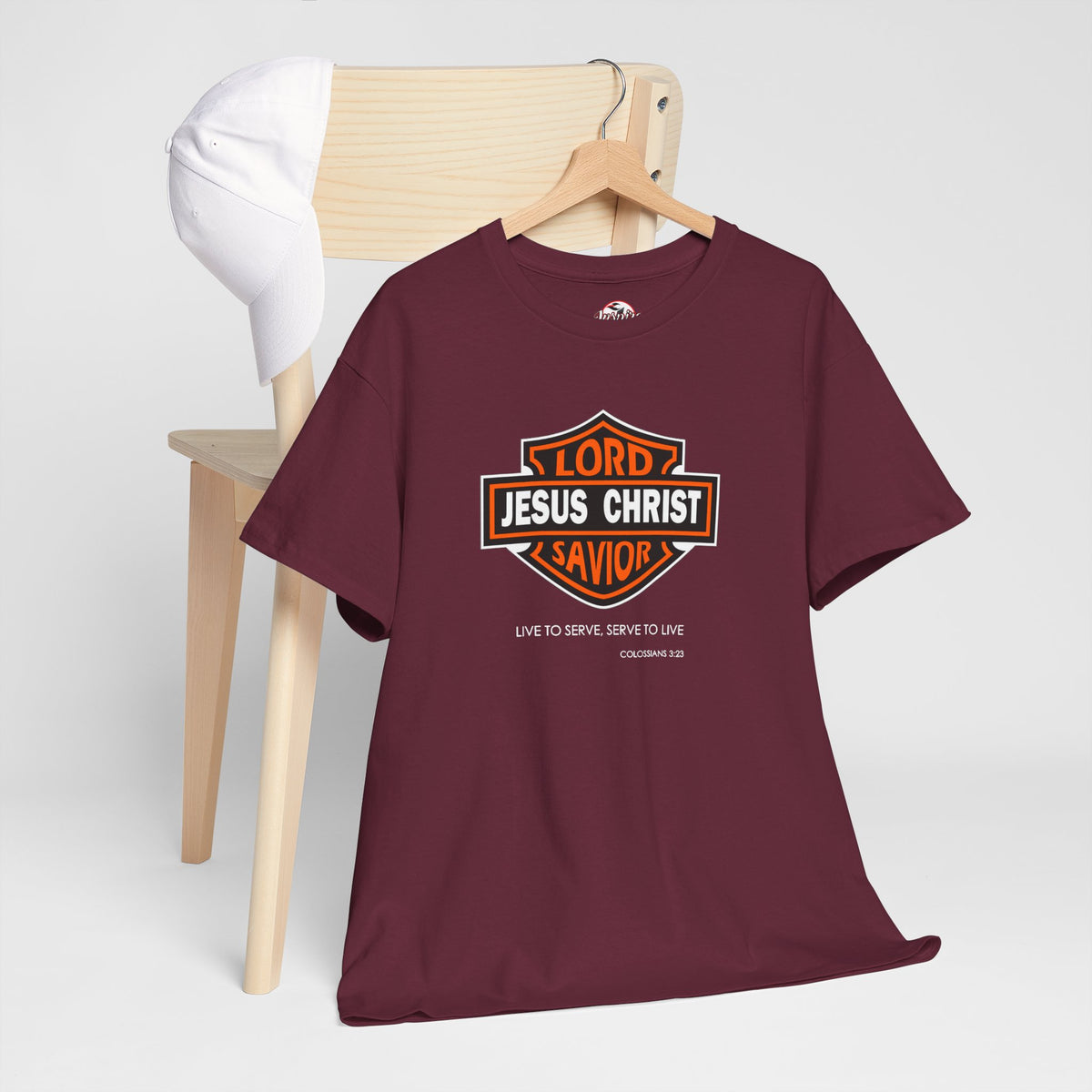 "Jesus Christ Lord and Savior" Motivational Crewneck Graphic T‑Shirt
