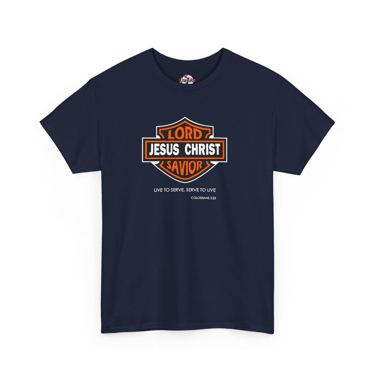 "Jesus Christ Lord and Savior" Motivational Crewneck Graphic T‑Shirt