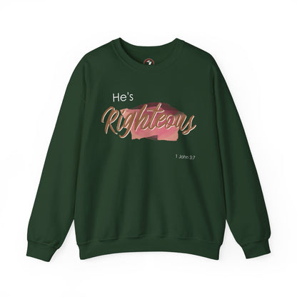 He's Righteous Unisex Heavy Blend™ Crewneck Sweatshirt