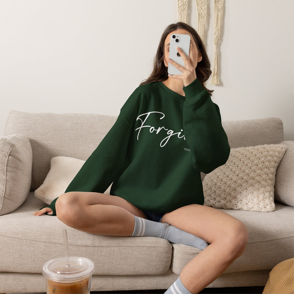 "Forgiven" Inspirational Pullover Crewneck Sweatshirt