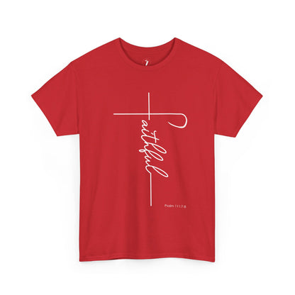 Faithful Fancy Script Unisex Heavy Cotton Tee