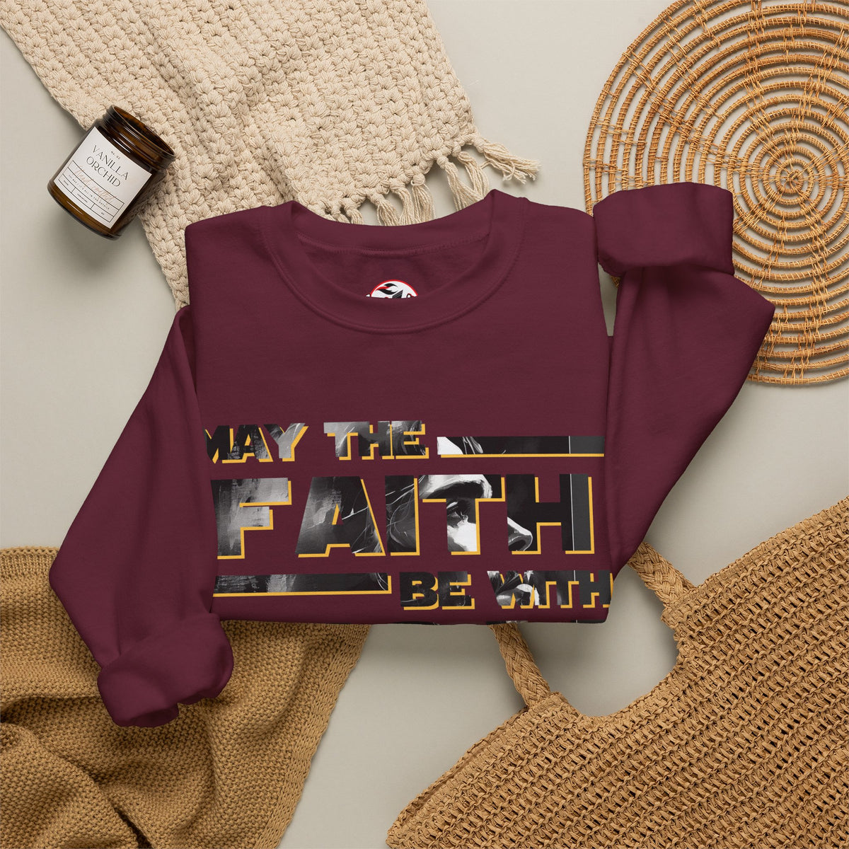"May the Faith Be With You" Inspirational Crewneck Sweatshirt