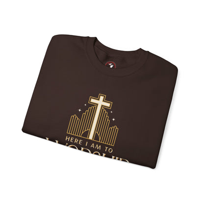 Here I Am To Worship Unisex Heavy Blend™ Crewneck Sweatshirt