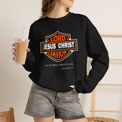 "Jesus Christ Lord and Savior" Motivational Crewneck Sweatshirt