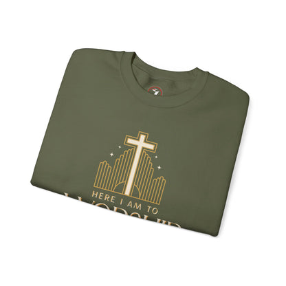 Here I Am To Worship Unisex Heavy Blend™ Crewneck Sweatshirt