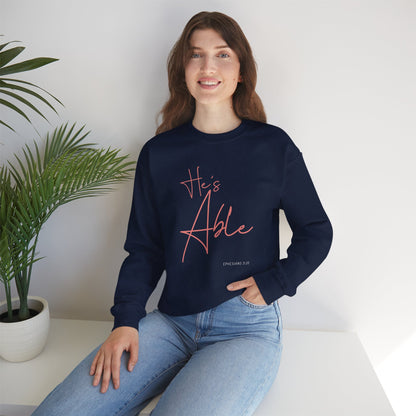 "He's Able" Women's Inspirational Crewneck Sweatshirt