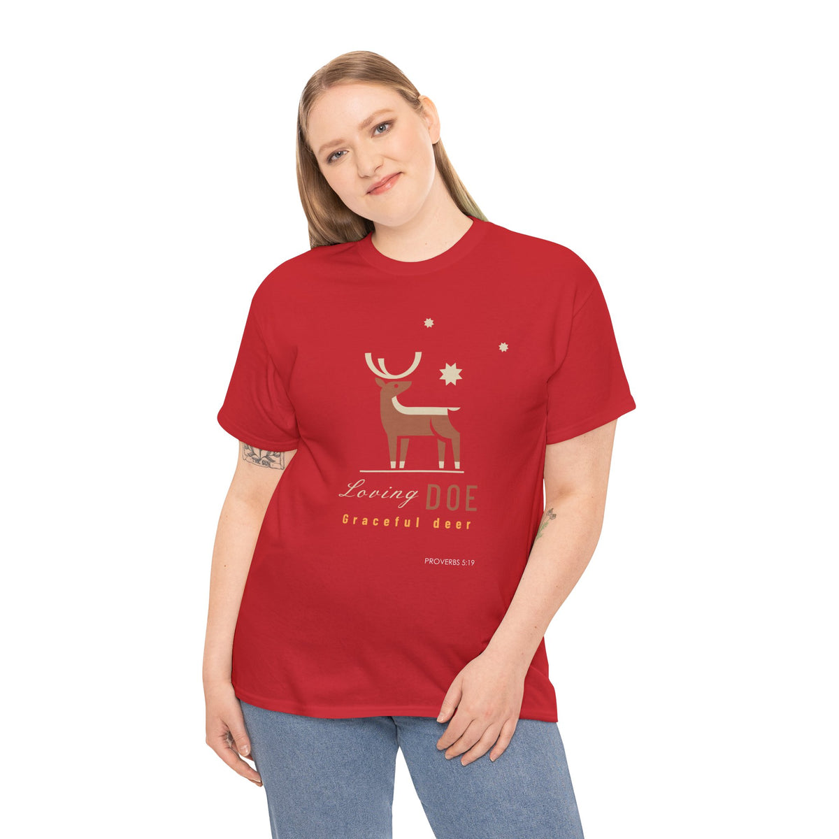 "Loving Doe Graceful Deer" Women's Inspirational Graphic T-Shirt