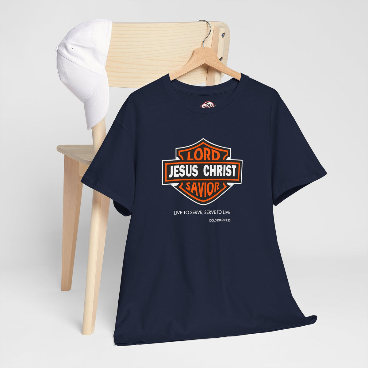 "Jesus Christ Lord and Savior" Motivational Crewneck Graphic T‑Shirt