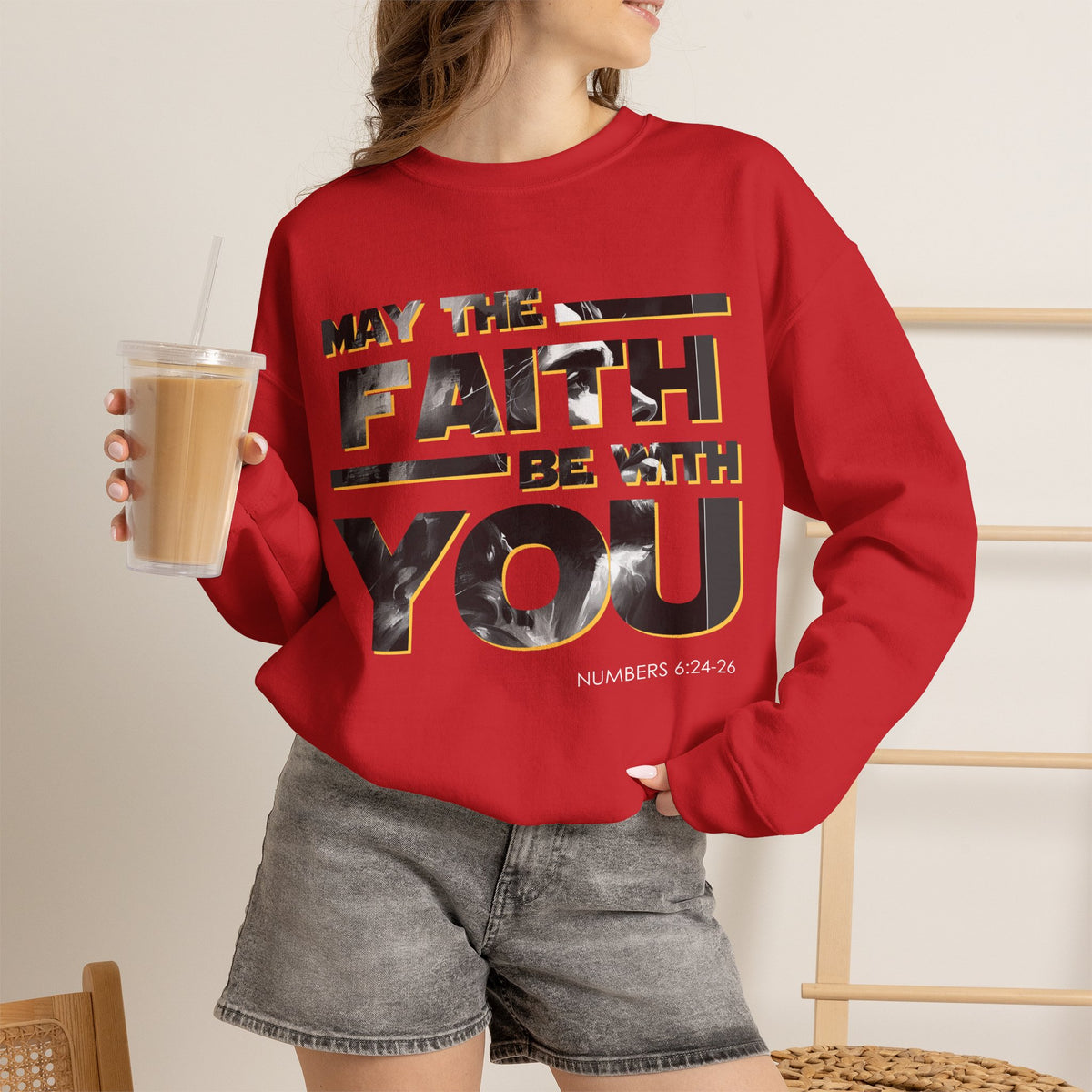 "May the Faith Be With You" Inspirational Crewneck Sweatshirt