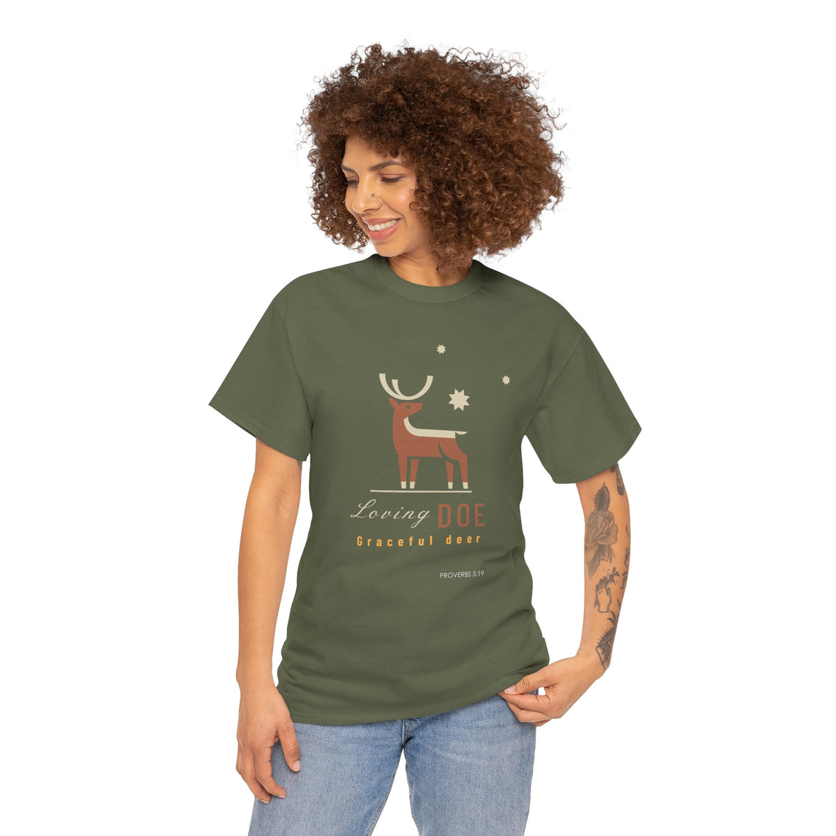 "Loving Doe Graceful Deer" Women's Inspirational Graphic T-Shirt