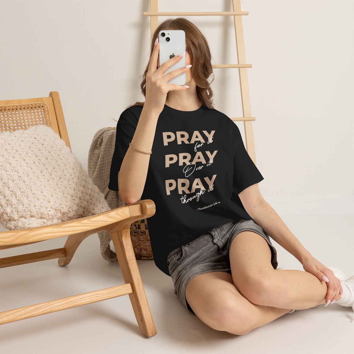 "Pray for it, Pray over it, Pray through it" Motivational Graphic T-Shirt