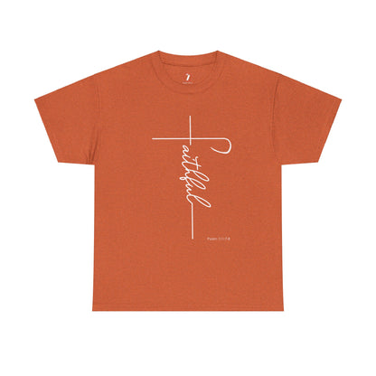Faithful Fancy Script Unisex Heavy Cotton Tee