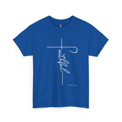 Faithful Fancy Script Unisex Heavy Cotton Tee