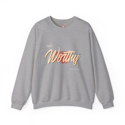 He's Worthy Unisex Heavy Blend™ Crewneck Sweatshirt