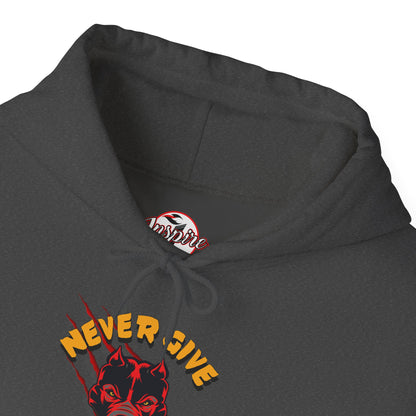 "Never Give Up" Hoodie Men's Motivational Graphic Hooded Sweatshirt