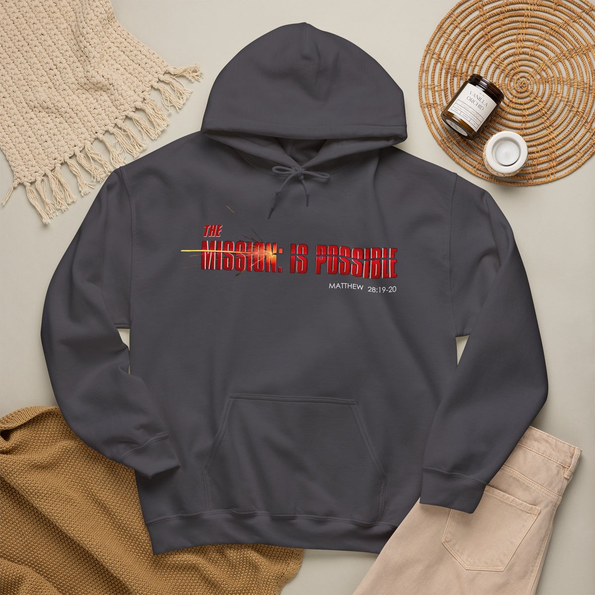 "The Mission is Possible" Motivational Pullover Hoodie