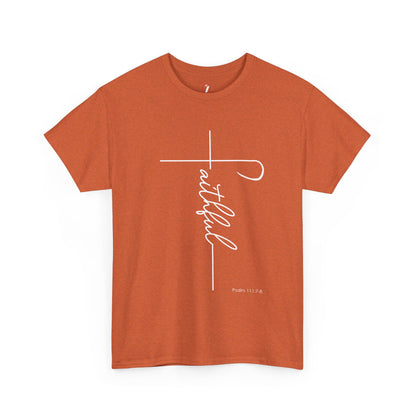Faithful Fancy Script Unisex Heavy Cotton Tee