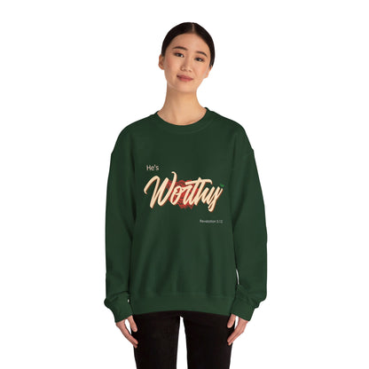 He's Worthy Unisex Heavy Blend™ Crewneck Sweatshirt