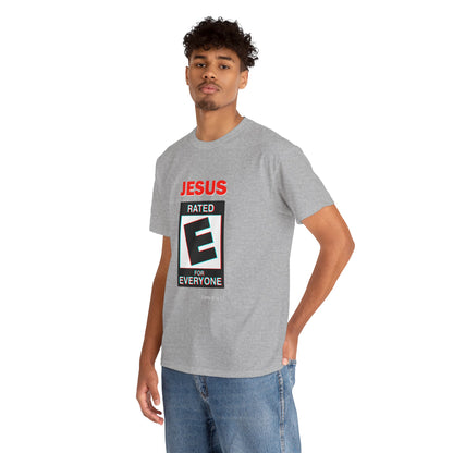 Jesus Rated E Unisex Heavy Cotton Tee Christian T-Shirt
